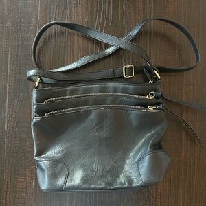 Black Leather Crossbody Bag